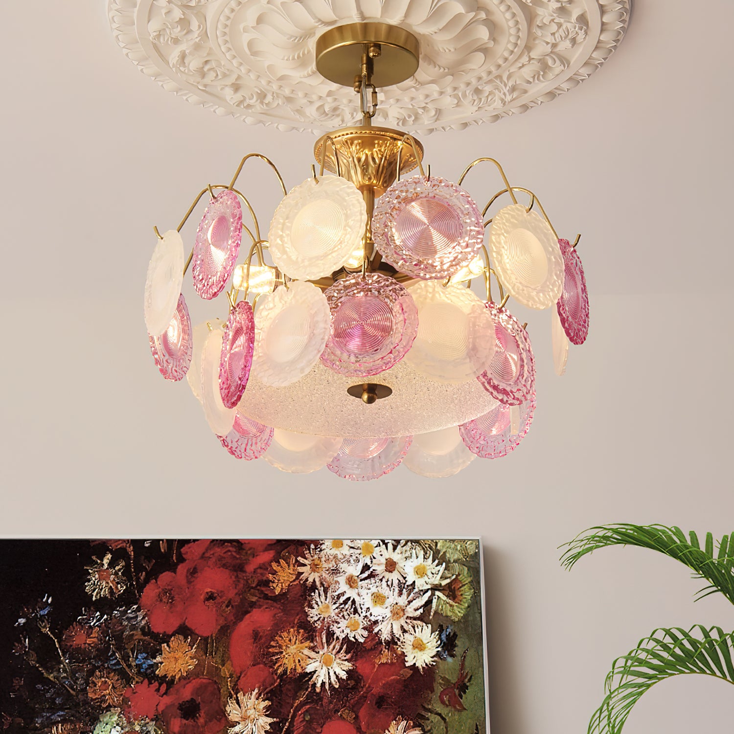 Nenufar Rainbow Chandelier - Elegant Crystal Ceiling Light Fixture for Living Room, Bedroom & Dining Room | Modern Home Decor Lighting for Weddings & Parties