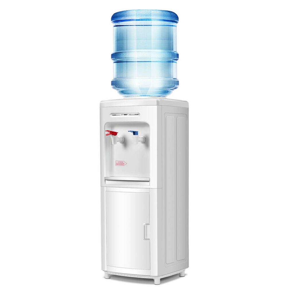 5 Gallon Hot & Cold Water Cooler Dispenser with Child Safety Lock - Top Loading Water Dispenser with Removable Drip Tray & Storage Cabinet - Perfect for Home, Office, and School Use