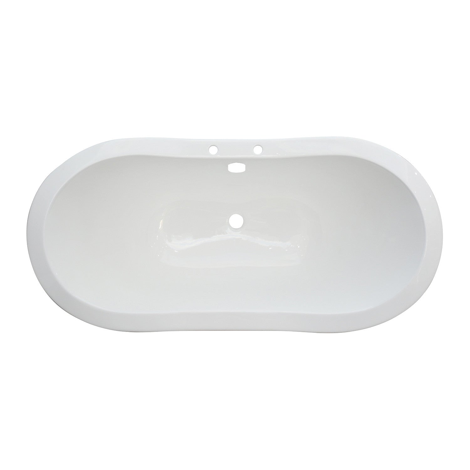 Aqua Eden 72 Inch Cast Iron Oval Double Slipper Clawfoot Bathtub - Black/White/Oil Rubbed Bronze - 7 Inch Faucet Drillings - Vintage Freestanding Soaking Tub for Bathroom Remodel & Luxury Spa Retreat