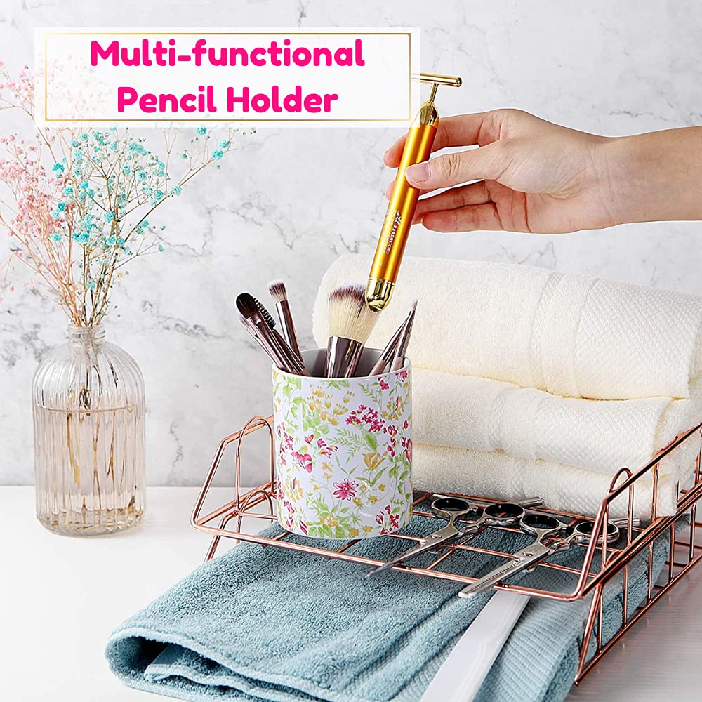 Stylish Pen and Makeup Brush Holder - Premium Desk Organizer with Pen Cup for Office, Home & Beauty Station | Perfect for Makeup Artists, Students & Professionals
