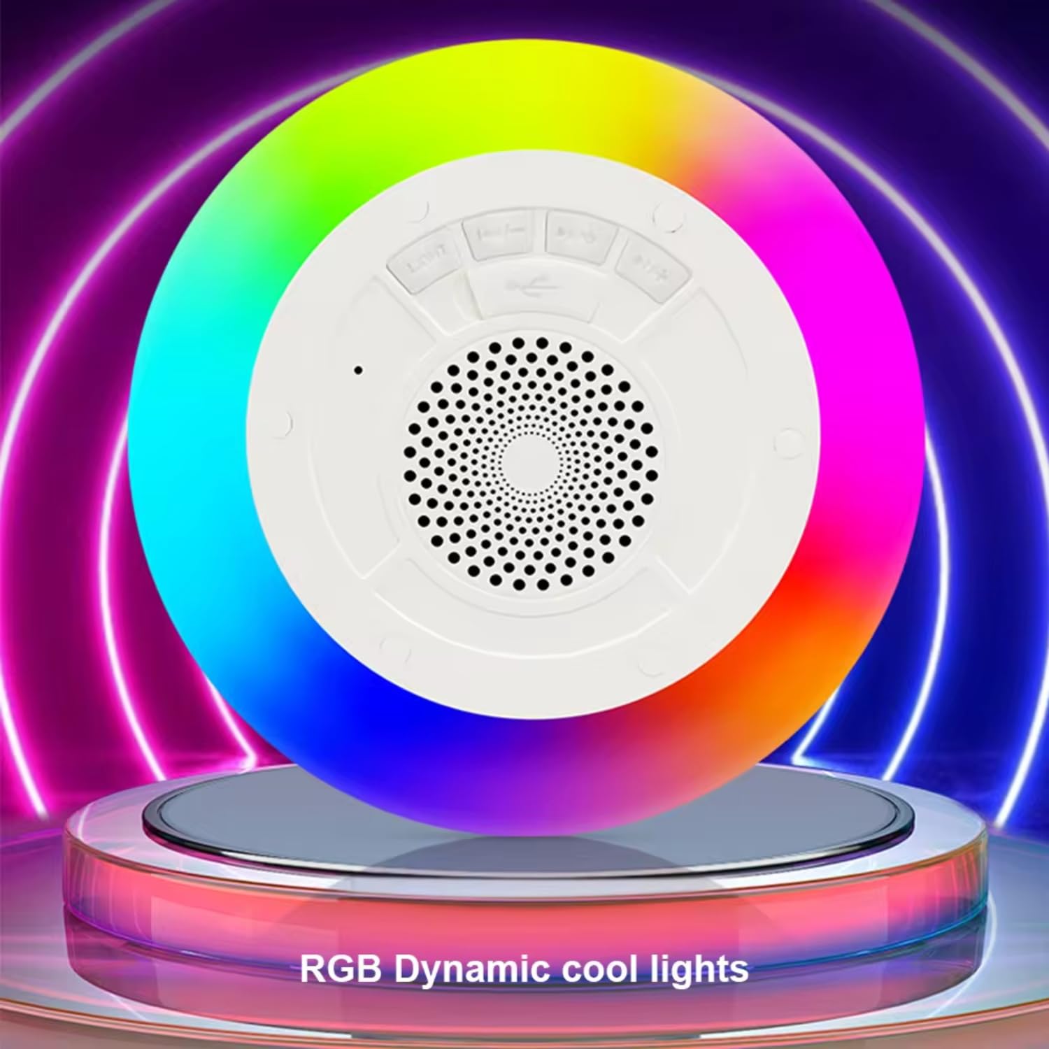 Portable Bluetooth Speaker with Colorful Lights, IPX7 Waterproof Floating Pool Speaker, 8 Light Modes, Hands-Free Hot Tub & Jacuzzi Speaker, Perfect for Pool Parties, Beach Trips, and Outdoor Adventures