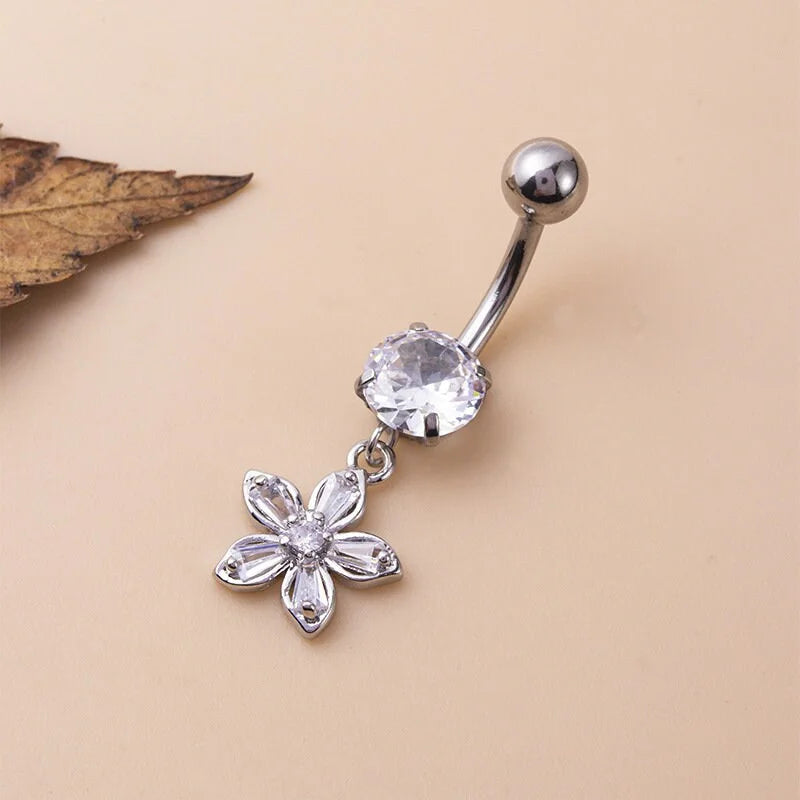 14G Silver Butterfly Belly Button Rings for Women - Surgical Steel Belly Piercing Jewelry | Perfect for Navel Piercing, Belly Rings, and Body Jewelry Gifts