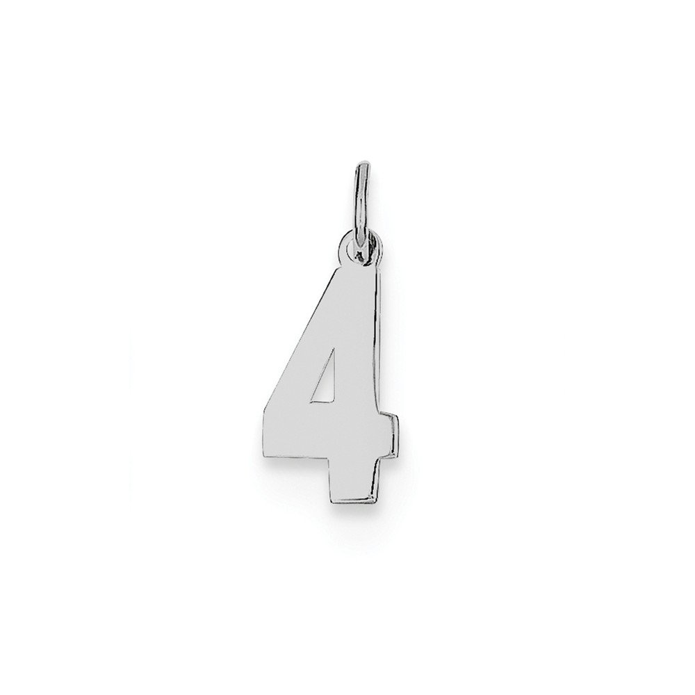 Polished Sterling Silver Number 4 Charm - Elegant Jewelry for Birthdays, Anniversaries & Special Occasions