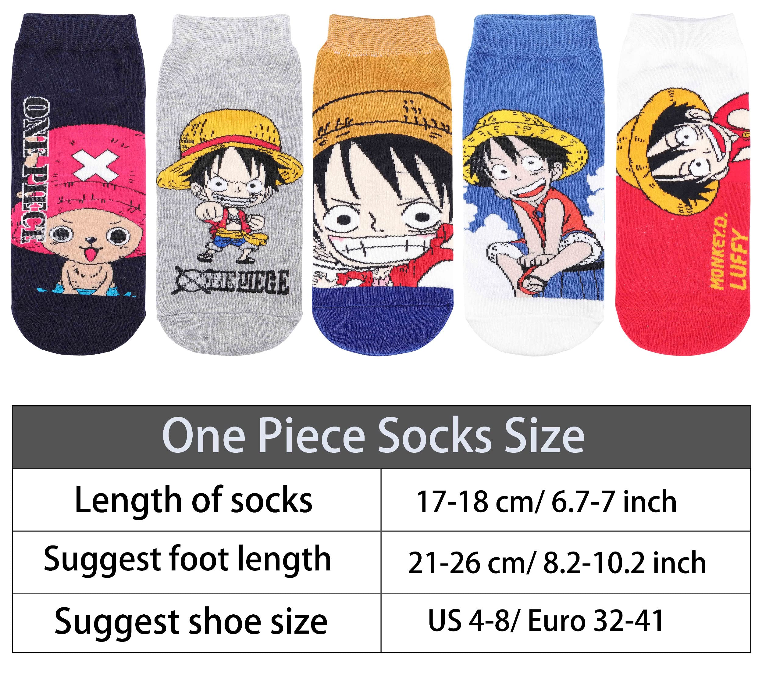 Roffatide Anime Ankle Socks 5 Pairs - Cute Cartoon Crew Socks for Women & Girls - Perfect for Cosplay, Gifts, and Everyday Wear