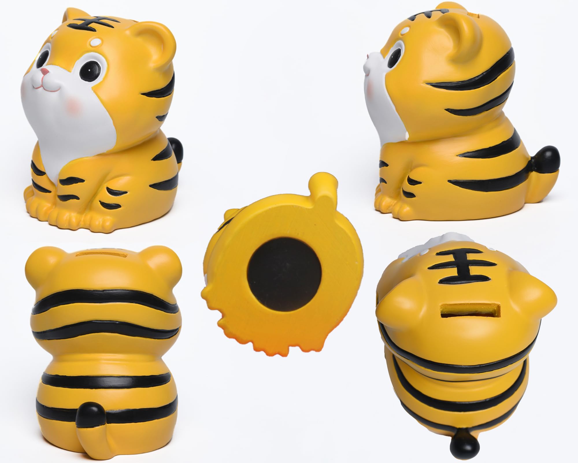 Adorable Tiger-Shaped Kids' Money Bank - 5 Inch Resin Piggy Bank for Boys & Girls | Perfect Nursery Decor, Birthday Gift & Christmas Present for Children | Ideal for Saving Coins, Teaching Financial Literacy & Room Decoration