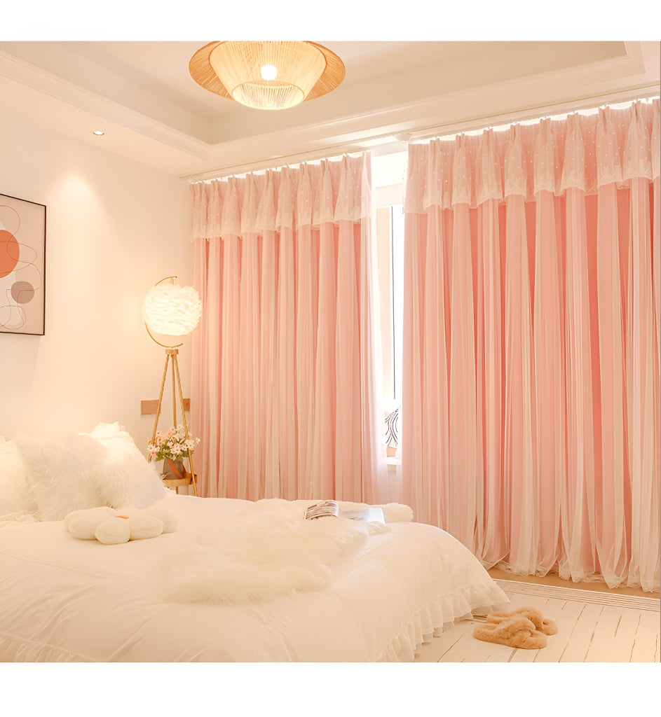 McKenna Two-Layer Tulle Blackout Curtains for Bedroom - Custom Room Darkening Window Drapes for Better Sleep & Light Control