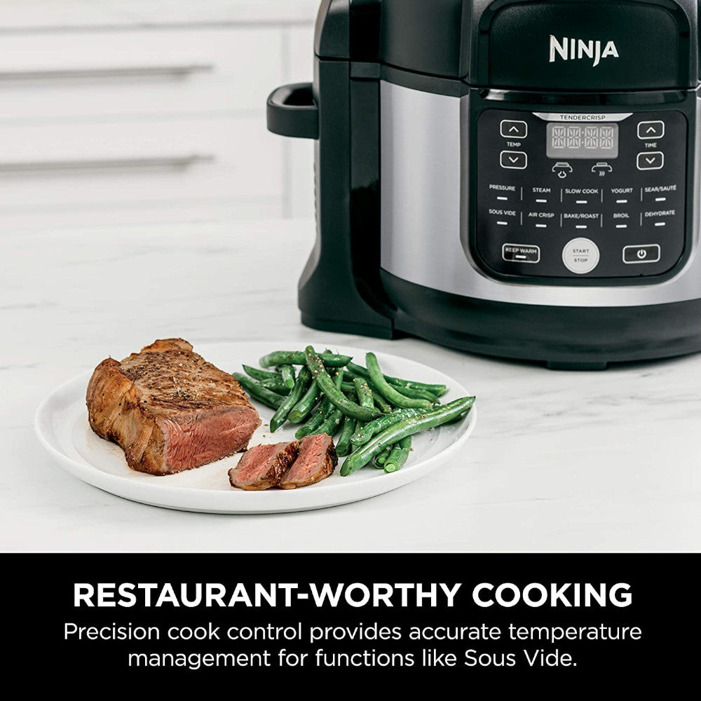 NINJA Foodi 11-in-1 Pro 6.5 qt. Pressure Cooker & Air Fryer Combo | Certified Refurbished with Home Essentials Warranty (FD302) | Perfect for Quick Meals, Healthy Cooking & Family Dinners