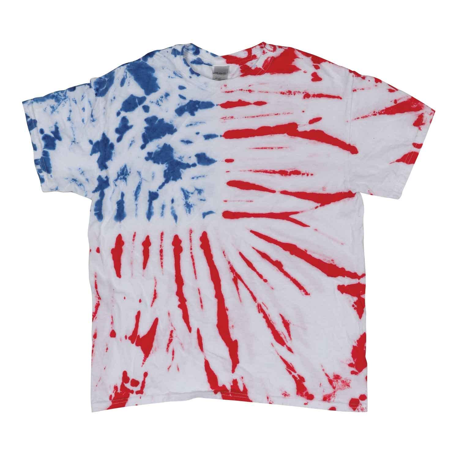 Handmade USA Flag Tie Dye T-Shirt | Short Sleeve Crew Neck Unisex Cotton Tee | Perfect for 4th of July, Patriotic Events & Casual Wear