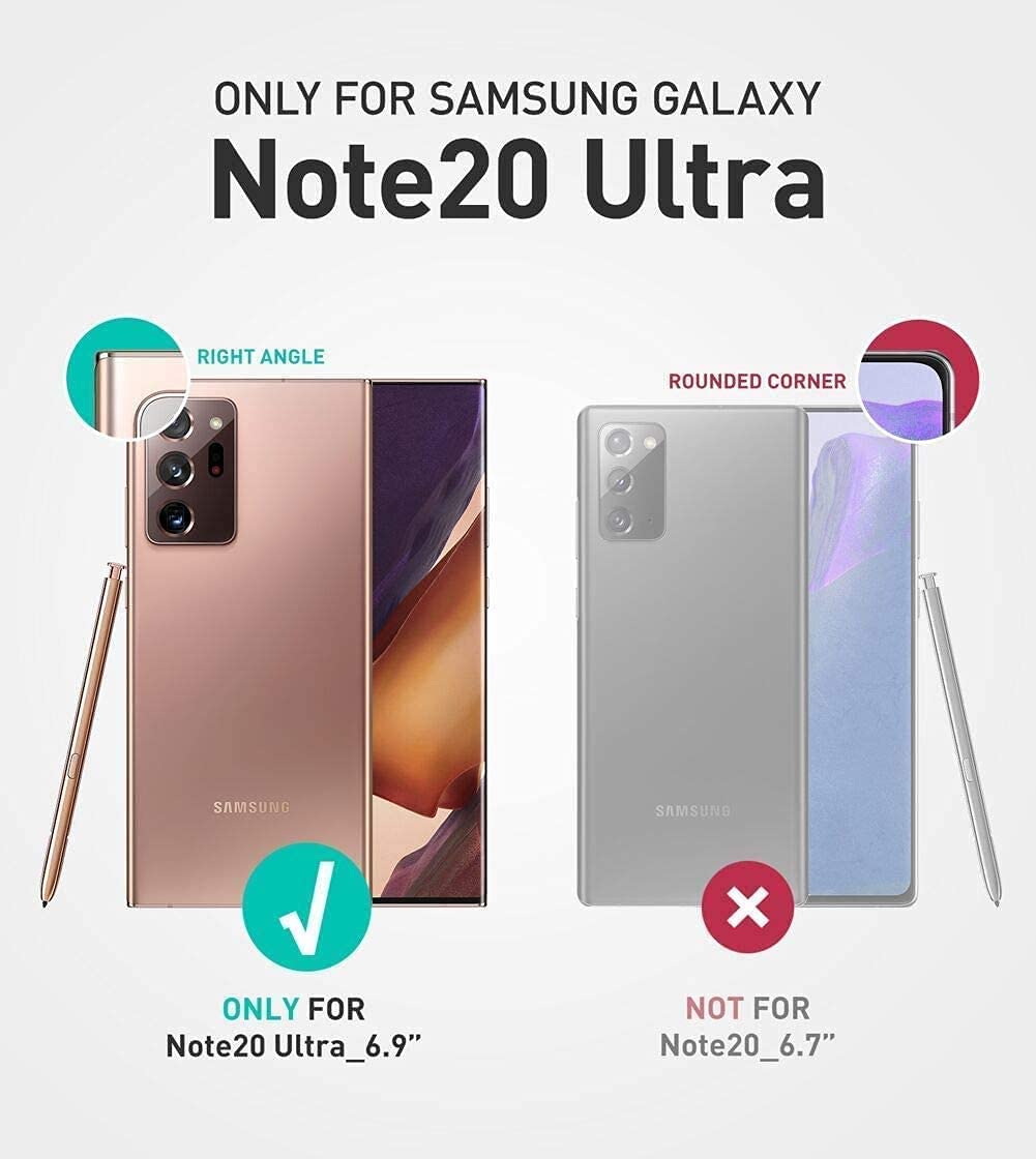 Samsung Galaxy Note 20 Ultra 5G Case with 3D Curved Tempered Glass Screen Protector - Wine Red | Shockproof Protective Cover for Work, Travel & Everyday Use