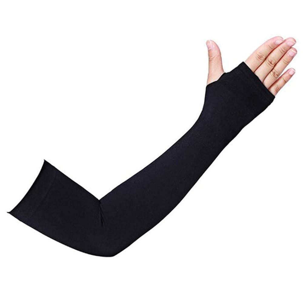 Cycling Arm Warmers 1 Pair - Ice Silk Sun Protection Sleeves for Summer Riding, Running & Outdoor Sports - Breathable UV Cooling Arm Sleeves for Biking, Hiking & Travel