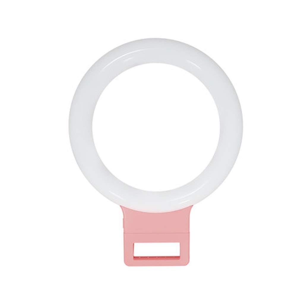 PDGJG Selfie Ring Light with USB Charging - Portable LED Camera Light for Phone Photography, Pink - Perfect for YouTube Videos, TikTok, Instagram Live & Makeup Lighting