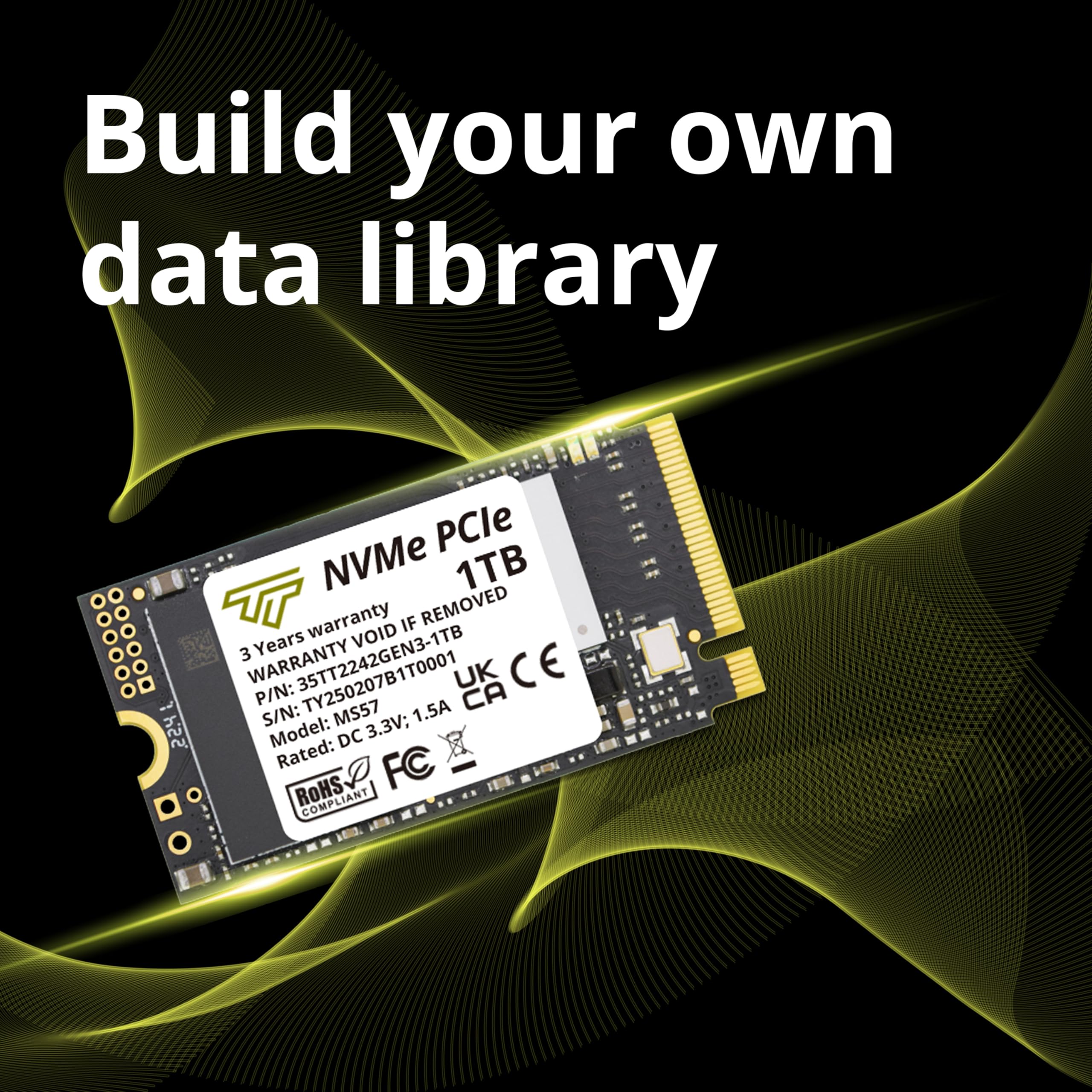 Timetec 1TB M.2 2242 NVMe PCIe Gen3x4 SSD - 3D NAND TLC Internal Solid State Drive with 2100MB/s Read & 1600MB/s Write Speed - Compatible with Lenovo ThinkPad E15, 11e Yoga Gen 6, Laptops & Desktops - Perfect for Gaming, Video Editing & Fast Boot Times