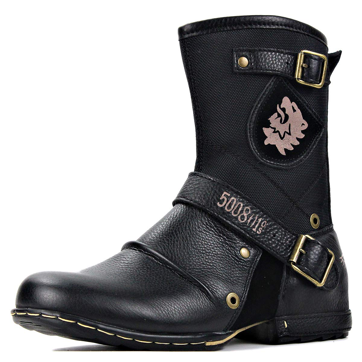 COWSDELLA Women's Western Cowboy Boots - Genuine Leather Mid Calf Cowgirl Boots with Side Zipper - Fashionable Hiking & Riding Shoes WD-5008-1-H - Perfect for Country Concerts, Rodeos & Outdoor Adventures