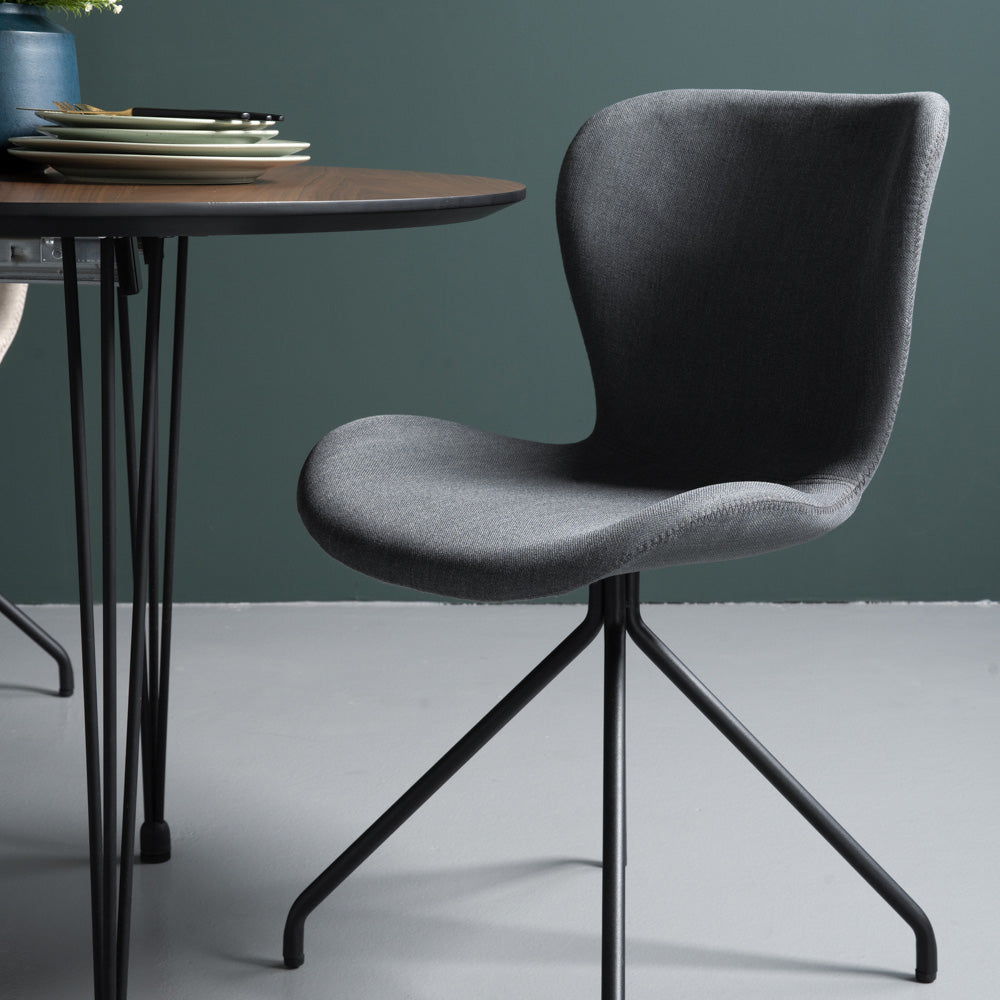 GRYTA Modern Dining Chair - Grey Upholstered Seat - Comfortable & Stylish for Kitchen, Dining Room, or Home Office - Perfect for Small Spaces & Entertaining Guests