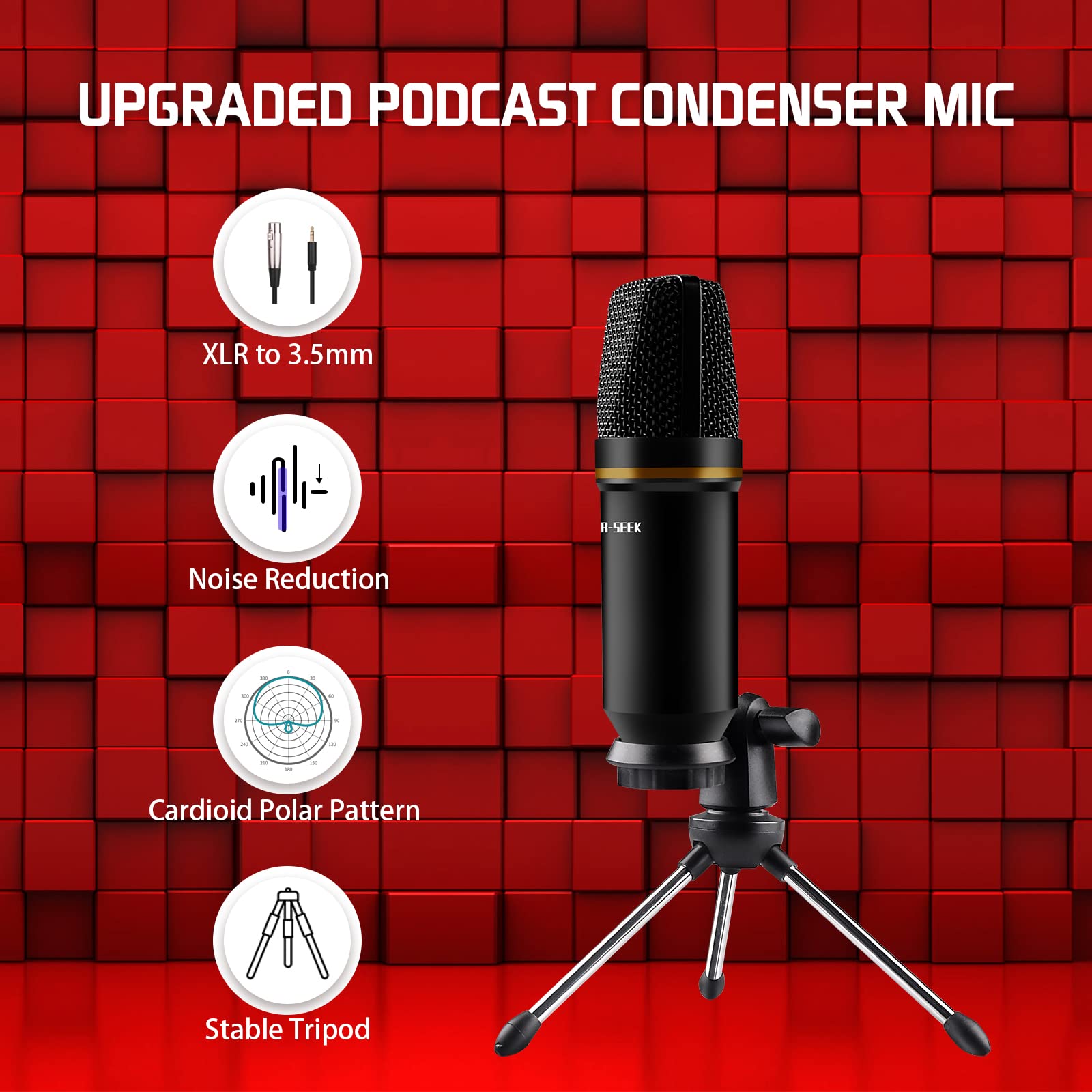 Professional Podcast Equipment Bundle - Condenser Microphone & Headset with Foldable Boom Arm - Perfect for Home Studio, Streaming & Voice Recording