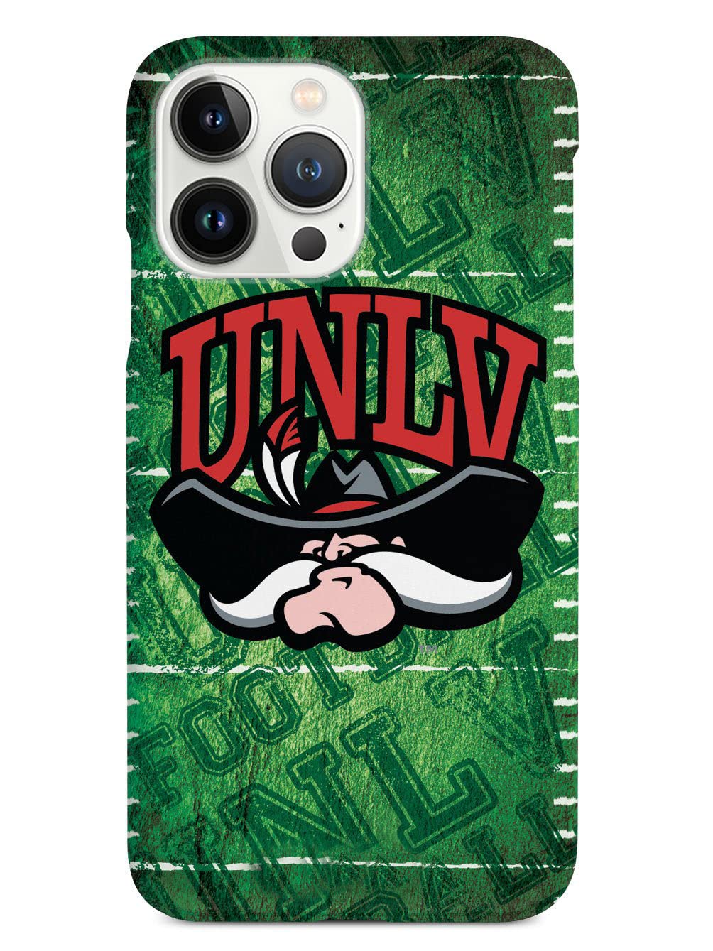 3D Textured UNLV Rebels Football iPhone 15 Pro Case - Shockproof Rubber Bumper Protective Cover for Apple iPhone 15 Pro - Perfect for Game Days & Campus Life