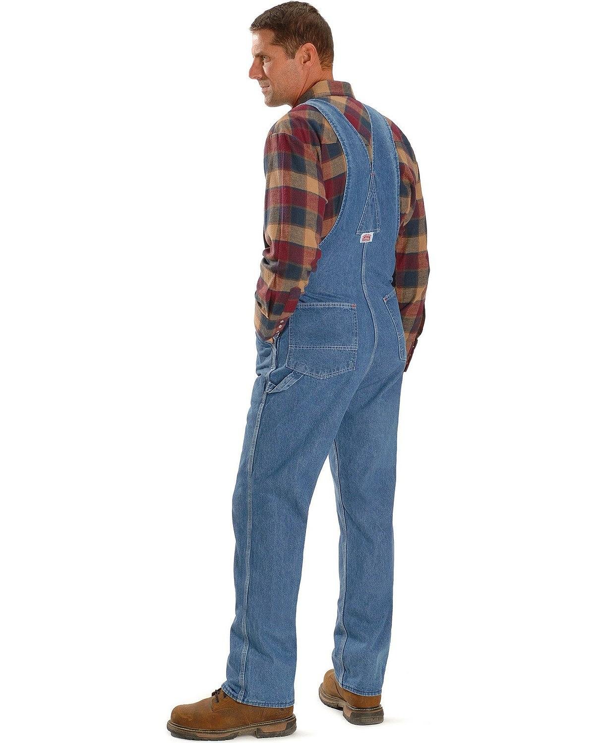 Round House Men's Overalls - Durable Denim Bib Overalls for Work & Casual Wear - Comfortable Adjustable Straps & Multiple Pockets - Perfect for Farming, Construction & Outdoor Activities
