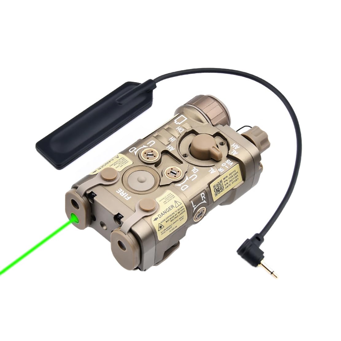 Metal L3-NL Box Laser Sight with IR Laser & Green Laser | Strobe/Momentary/Constant Modes | 150 Lumens White Light LED Flashlight | Pressure Switch | Fits 20mm Rail | Perfect for Tactical Shooting, Hunting & Outdoor Adventures