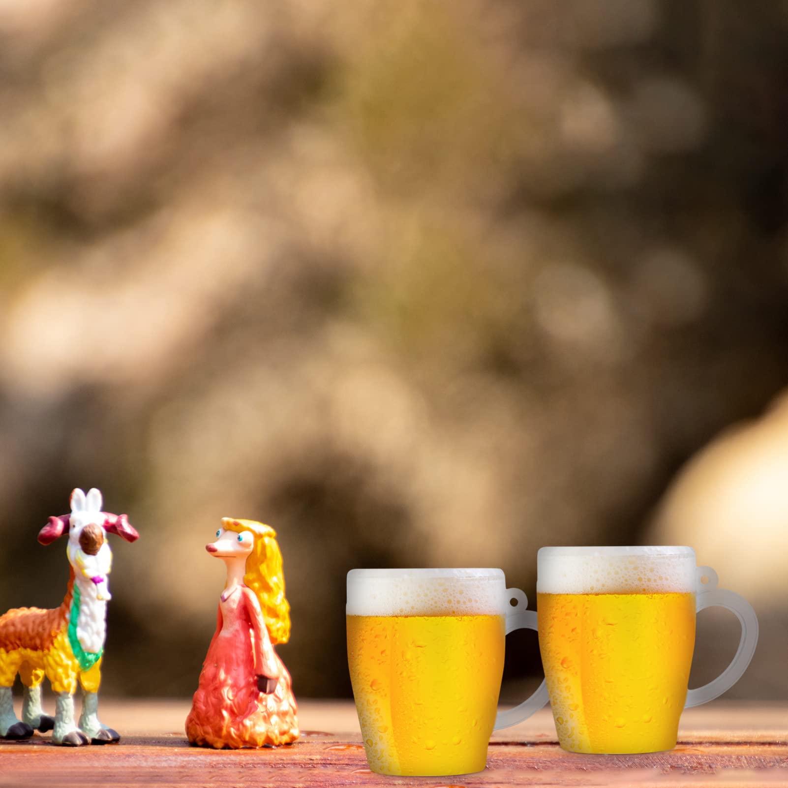 Toddmomy 20Pcs Mini Beer Mugs - Clear Plastic Shot Glasses with Handle for Dollhouse Decor, DIY Crafts, Party Favors & Miniature Bar Accessories - Perfect for Dollhouse Scenes, Craft Projects & Themed Parties