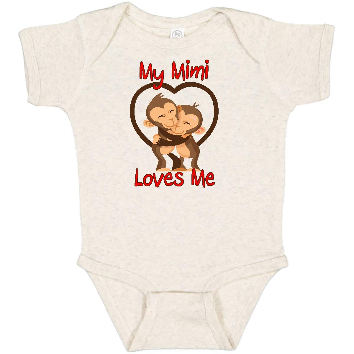Inktastic My Mimi Loves Me Monkey Baby Bodysuit - Cute Animal Print Onesie for Infants & Toddlers - Perfect for Playtime, Family Photos & Everyday Wear