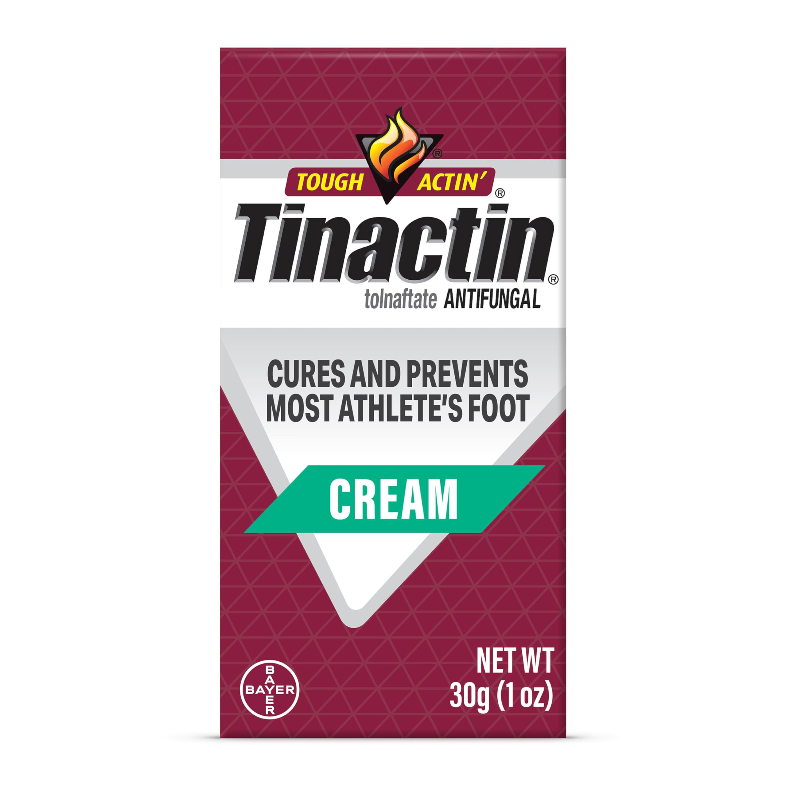 Tinactin Antifungal Cream 1% Tolnaftate - Clinically Proven Athlete's Foot Treatment & Ringworm Relief - 1 oz (30g) Tube - Effective for Itching, Burning & Cracked Skin - Ideal for Gym, Pool & Locker Room Use