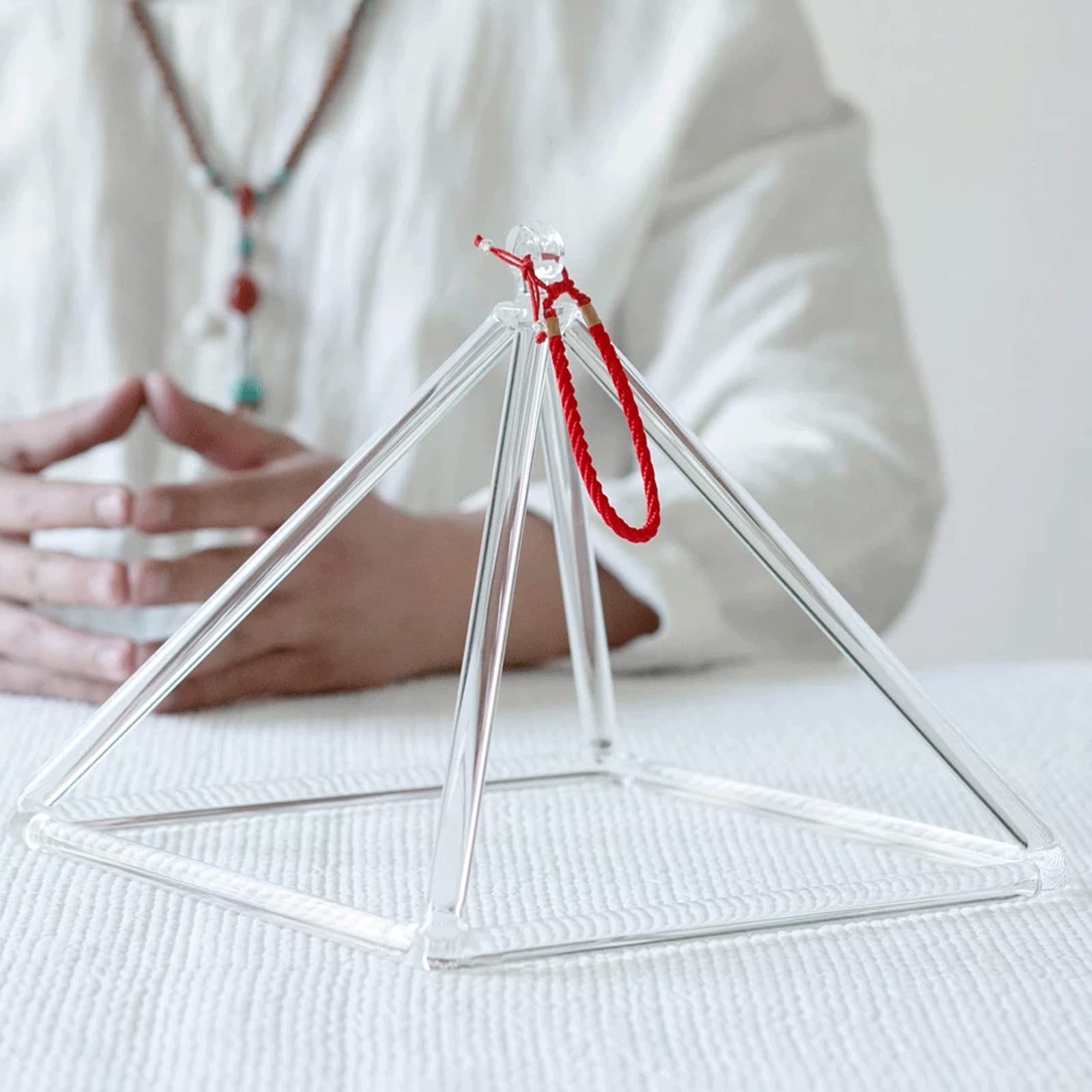 Clear Quartz Crystal Singing Pyramid (3-20 Inch) - Healing Musical Instrument with Carry Case for Sound Therapy, Meditation & Energy Work - Perfect for Reiki, Yoga & Spiritual Practices