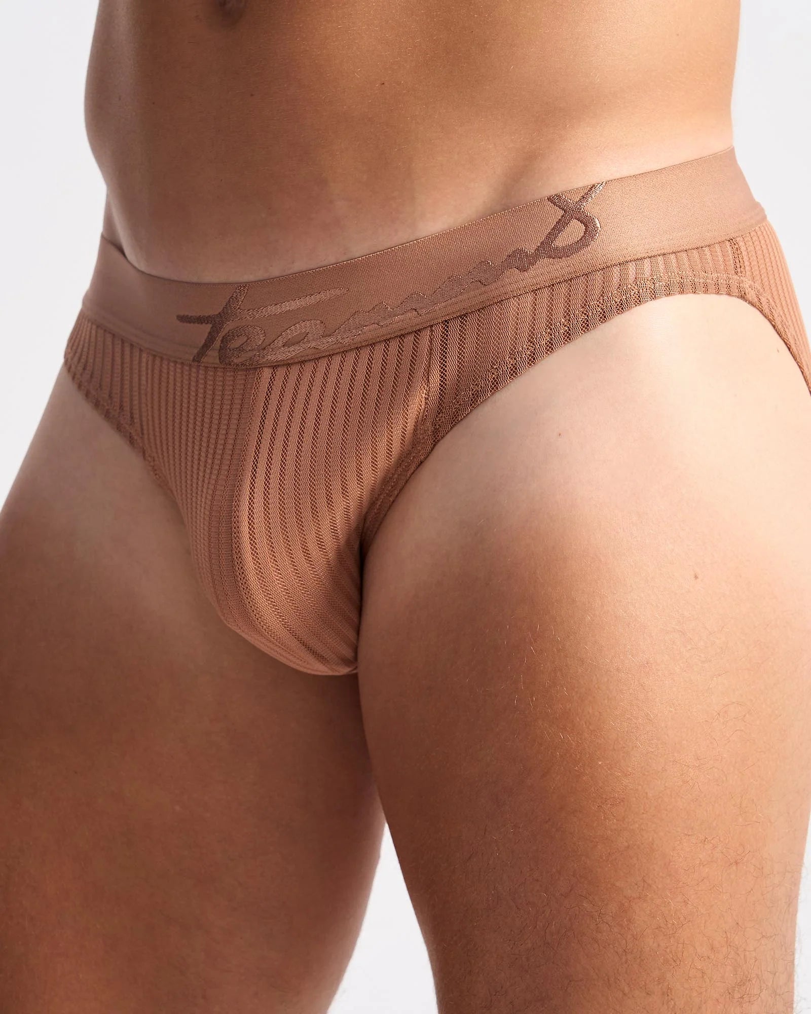 Teamm8 Casanova Mesh Brief Sepia - Comfortable Men's Underwear for Everyday Wear, Gym & Sports