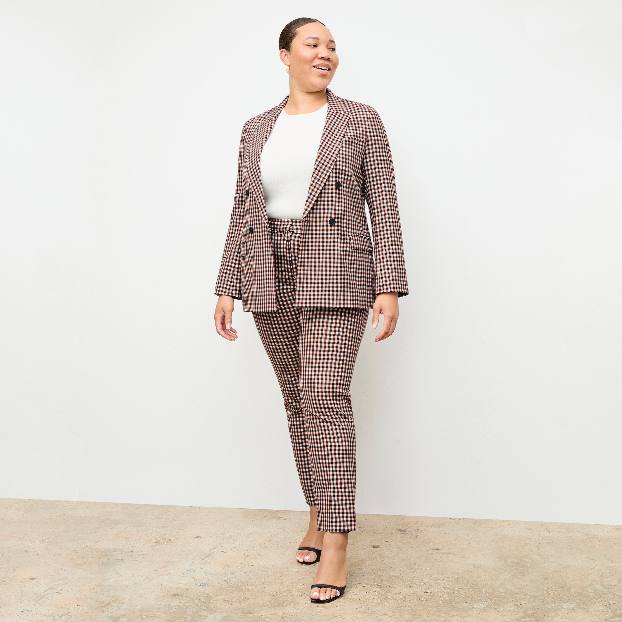 Mejia Men's Windowpane Sharkskin Dress Pants - Classic Business Casual Trousers for Office Work & Formal Events