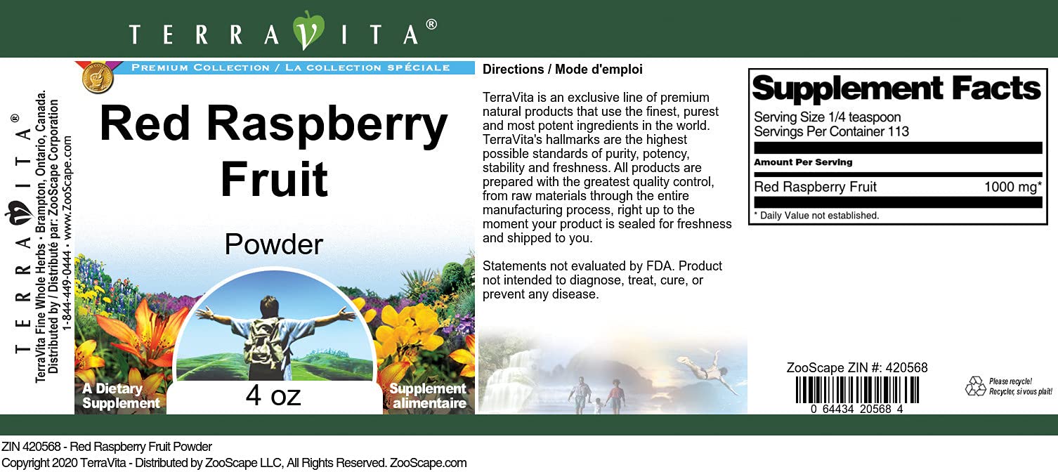 Organic Red Raspberry Fruit Powder 4oz (2 Pack) - Freeze Dried, Non-GMO, Gluten-Free - Perfect for Smoothies, Baking & Healthy Snacks