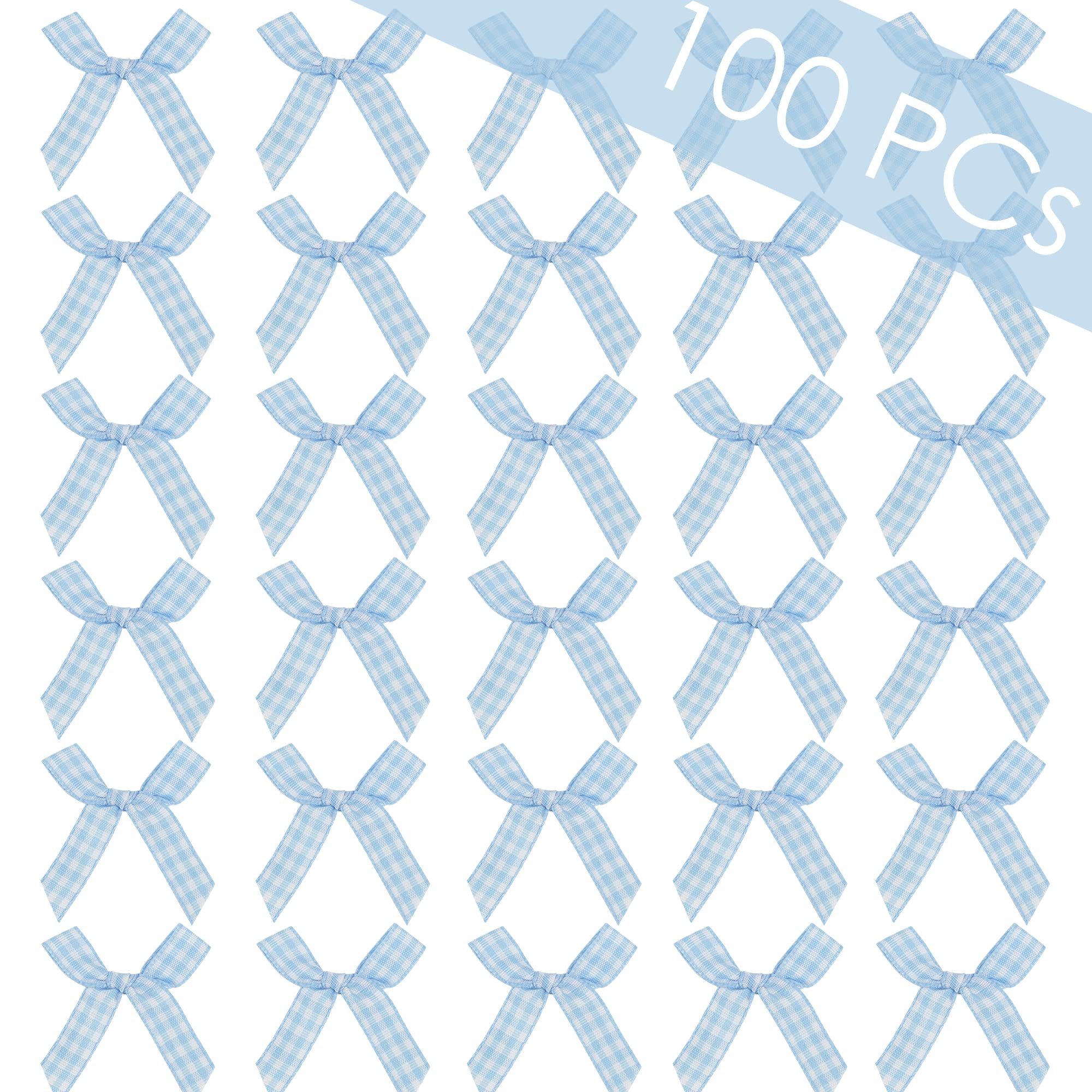 AIMUDI 100-Pack Mini Gingham Bows 1.5