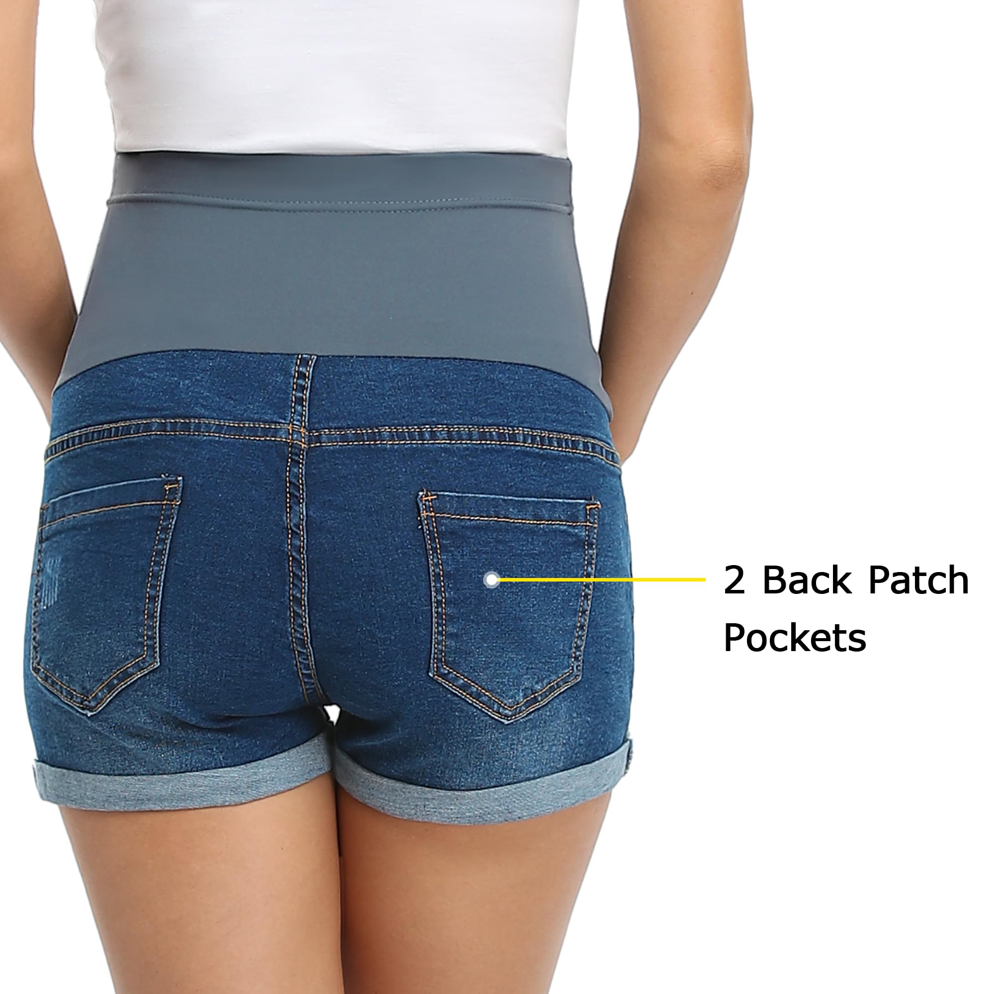 FitGlam Women's Maternity Shorts - Over Belly Pregnancy Lounge, Workout & Running Shorts with Pockets - Comfortable Sleepwear for Expecting Moms | Perfect for Yoga, Gym, Relaxing at Home