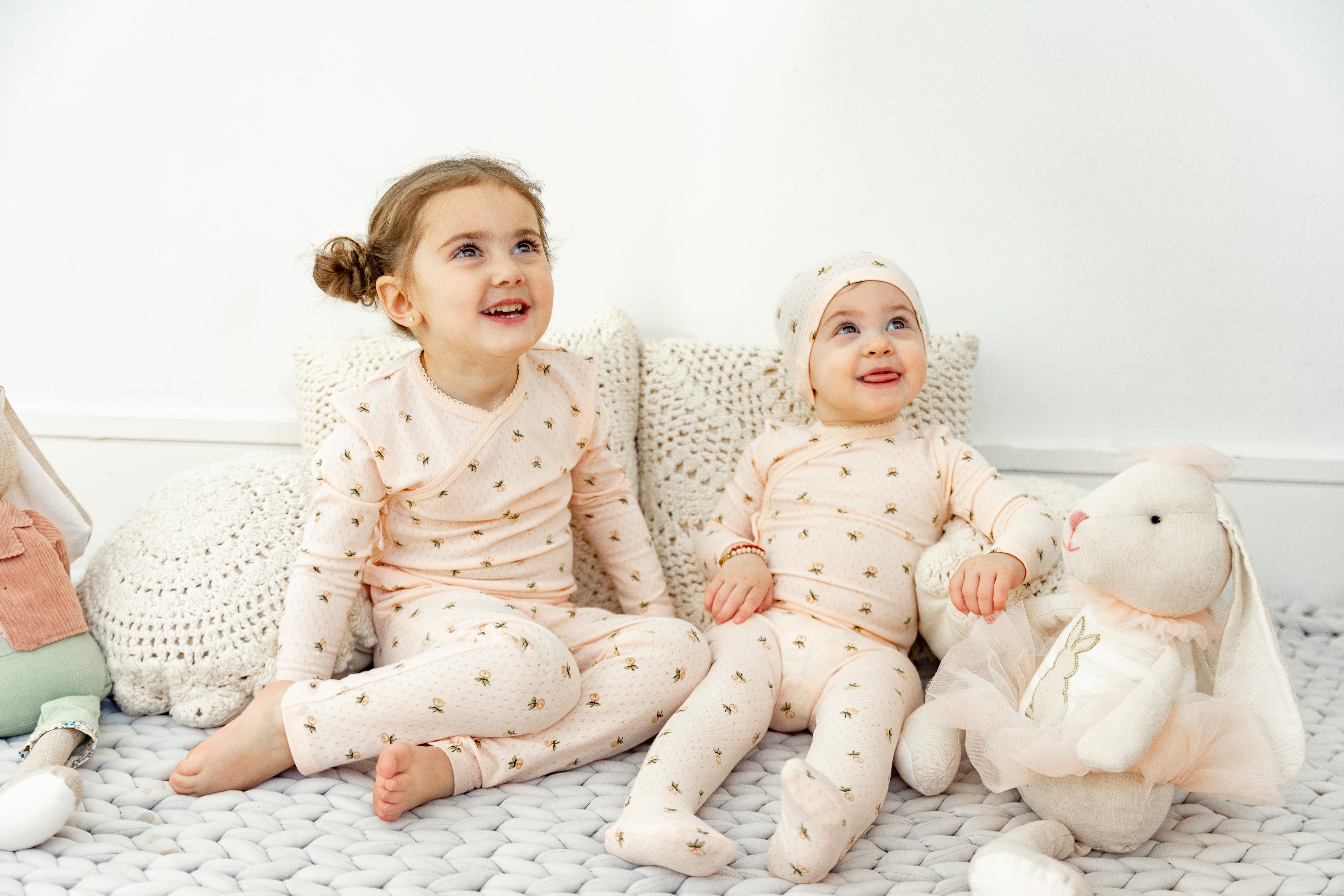 Floral Print Pointelle 2-Piece Set for Women - Soft Knit Loungewear & Casual Outfit - Perfect for Home Relaxation and Brunch Dates