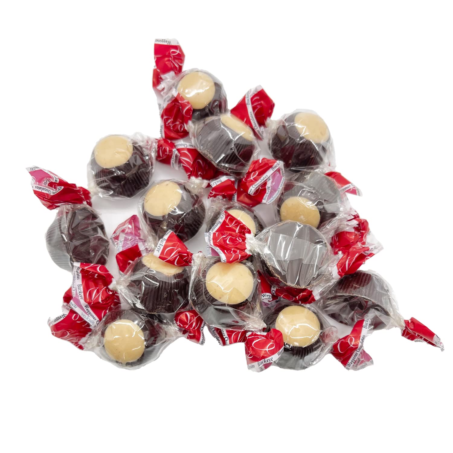 Ohio Made Waggoner Chocolate Buckeyes - Premium Milk Chocolate & Peanut Butter Candy Bulk (Dark Chocolate, 3 lb Bag) - Perfect for Holiday Gifts, Party Favors & Office Treats