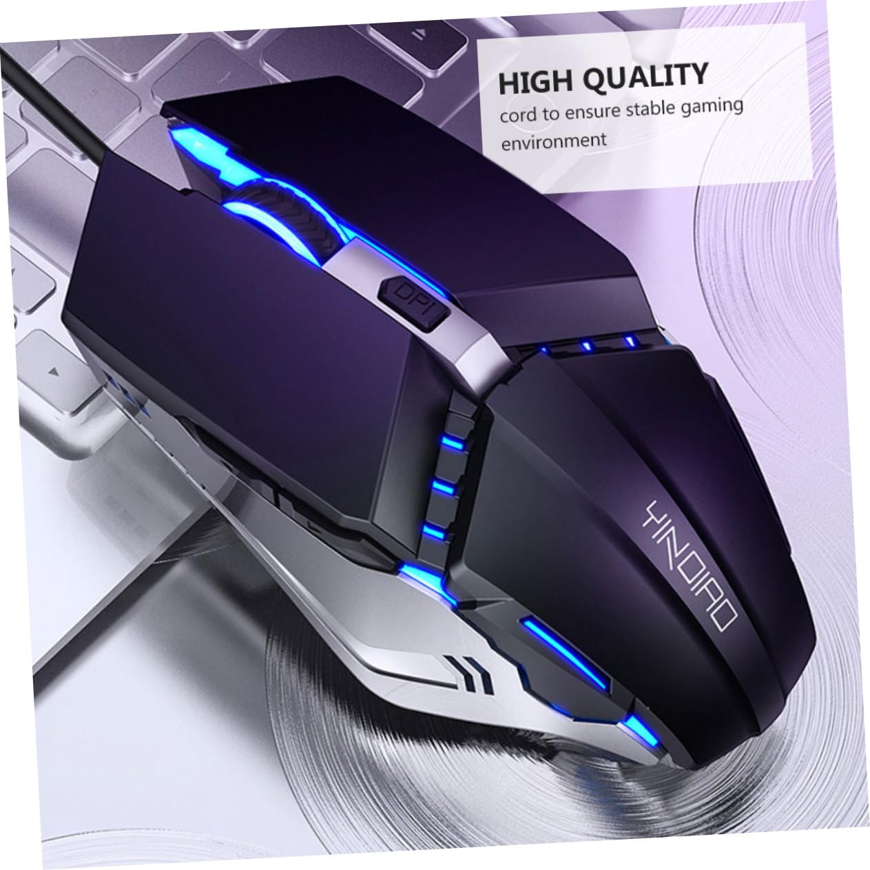Homoyoyo 2-Pack USB Wired Silent Mouse - 6-Button Luminous Optical Mice for Laptop, PC, Office & Gaming - Ergonomic Computer Mouse for Work, Study & Home Use