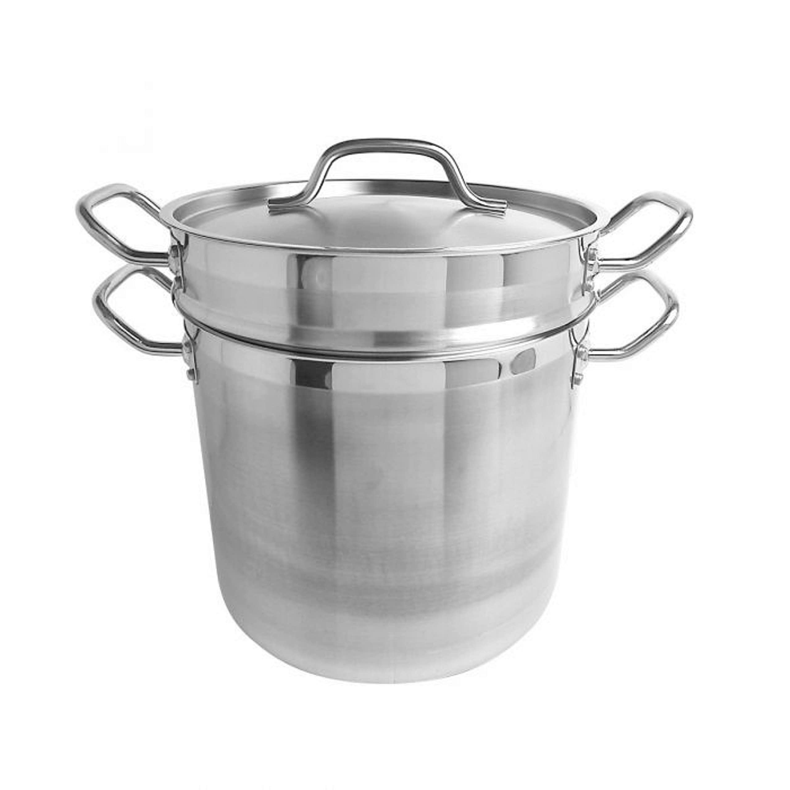 12 qt. Stainless Steel Pasta Cooker with Lid & Encapsulated Base - Multi-Purpose Cookware for Pasta, Steaming Vegetables, Asparagus | Oven & Induction Safe | Perfect for Family Dinners & Meal Prep