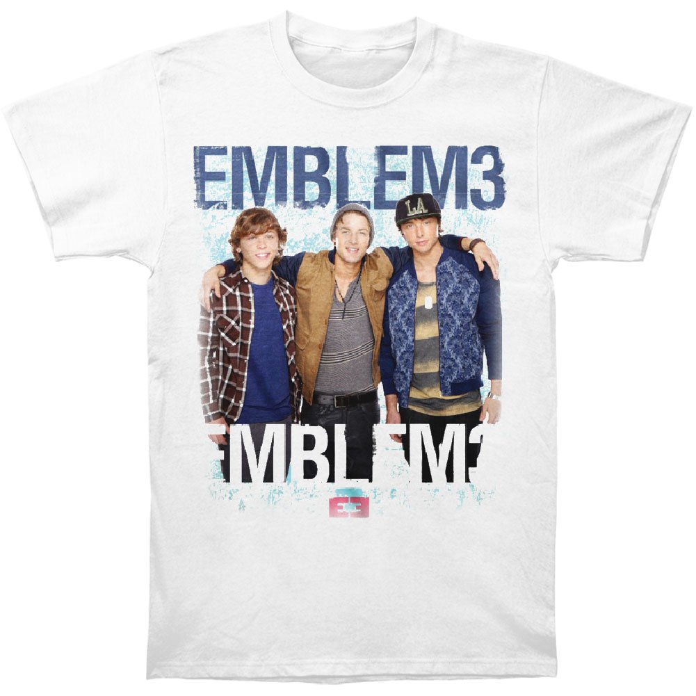 Emblem3 Group Photo Girls Junior Soft Tee - White Cotton T-Shirt for Teen Fans | Concert Merch, Casual Wear & Gift for Music Lovers