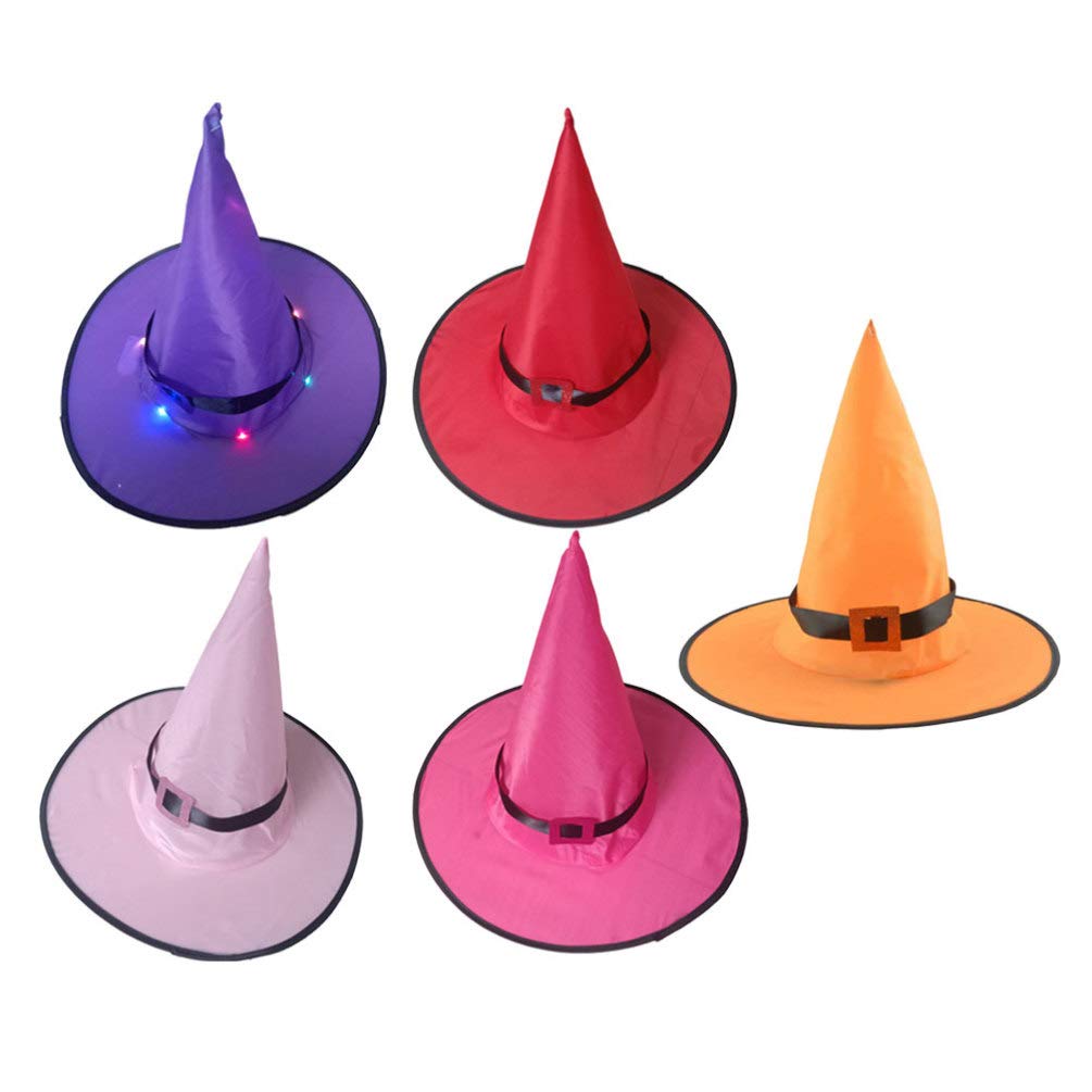 ARTIBETTER 5pcs Glowing Witch Hat Halloween String Lights - Outdoor Hanging Decorations for Yard, Tree, Porch & Party | Spooky Halloween Night Decoration