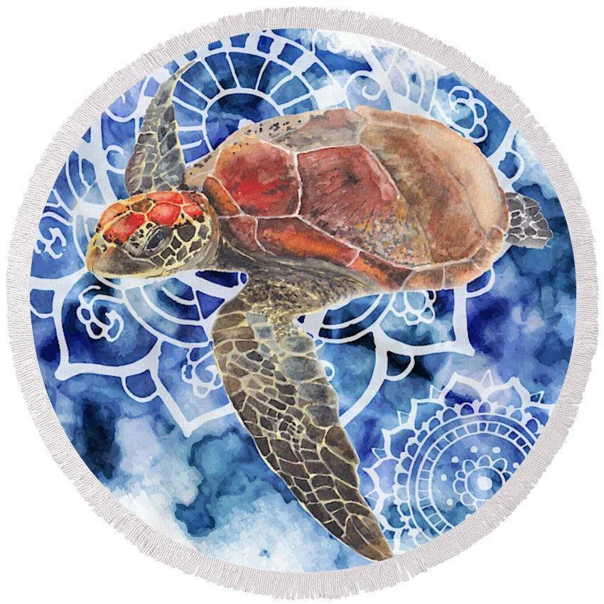 Premium Kho Tao Round Beach Towel - Soft, Quick-Dry & Sand-Resistant - Perfect for Pool, Beach, Vacation & Outdoor Activities