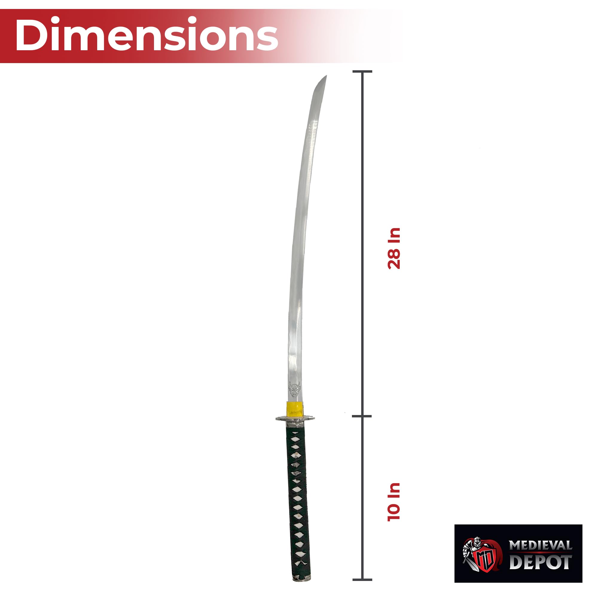 Kill Bill Hanzo Demon Sword - 1060 Carbon Steel Full Tang Katana - 29 Inch Razor Sharp Samurai Sword for Cosplay, Collection & Martial Arts Training