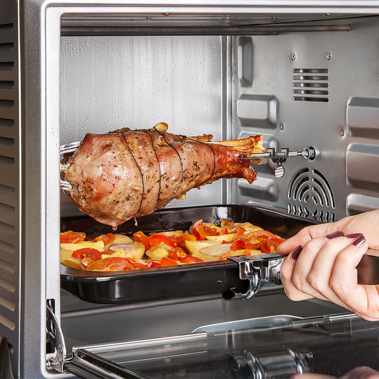Premium Stainless Steel Roast Chicken Fork - Universal Grill Fork for Air Fryer, BBQ, Meat Skewers & Kabobs - Heavy Duty Kitchen Tool for Grilling, Roasting & Air Frying - Perfect for Outdoor Cooking, Camping & Backyard BBQs