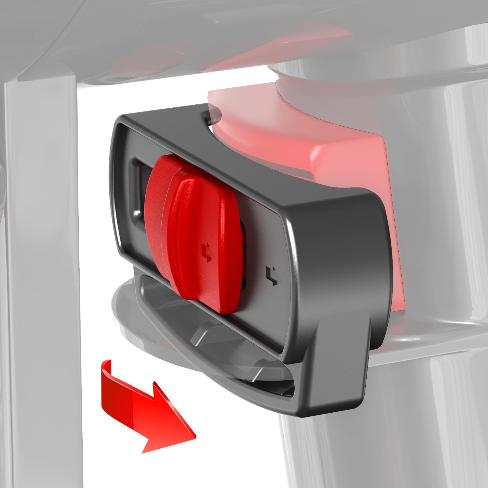 Dyson V6 V7 V8 V10 V11 V15 Vacuum Cleaner Power Button On/Off Control Clamp - Trigger Lock Attachment for Absolute/Motorhead Series (Gray Red) - Perfect for Hands-Free Cleaning and Extended Vacuum Use