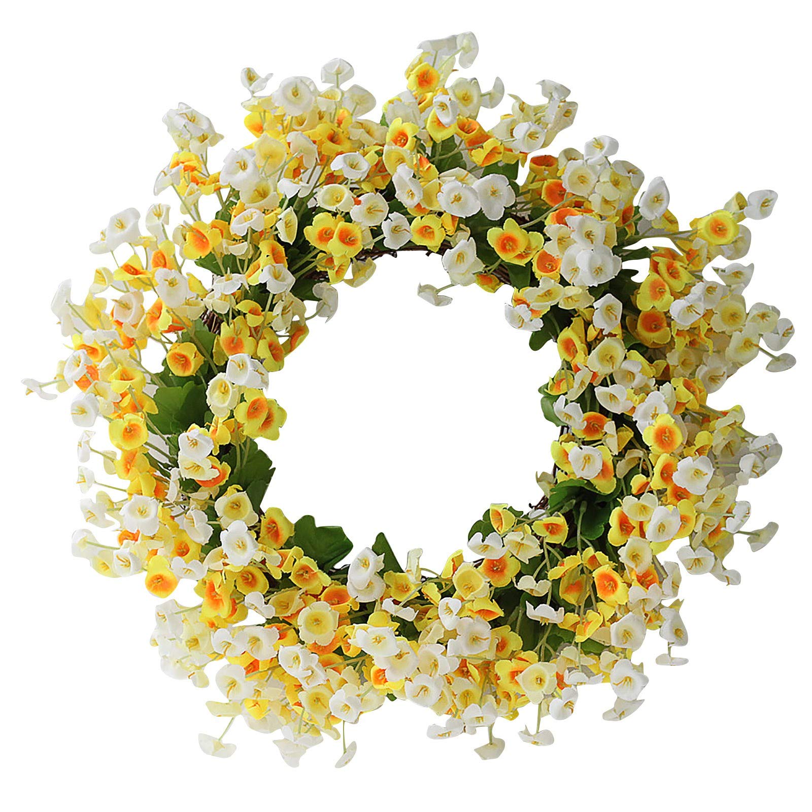 Yellow Flower Vase Door Wreath - Spring Floral Door Knocker with Artificial Flowers for Mother's Day & Home Decor | Perfect for Front Door Decorations, Housewarming Gifts & Seasonal Door Hangers