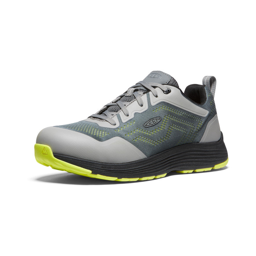 Sparta 2 ESD Aluminum Toe Safety Shoes for Men - Steel Grey & Evening Primrose | Slip-Resistant Work Boots for Construction, Warehouse & Industrial Use