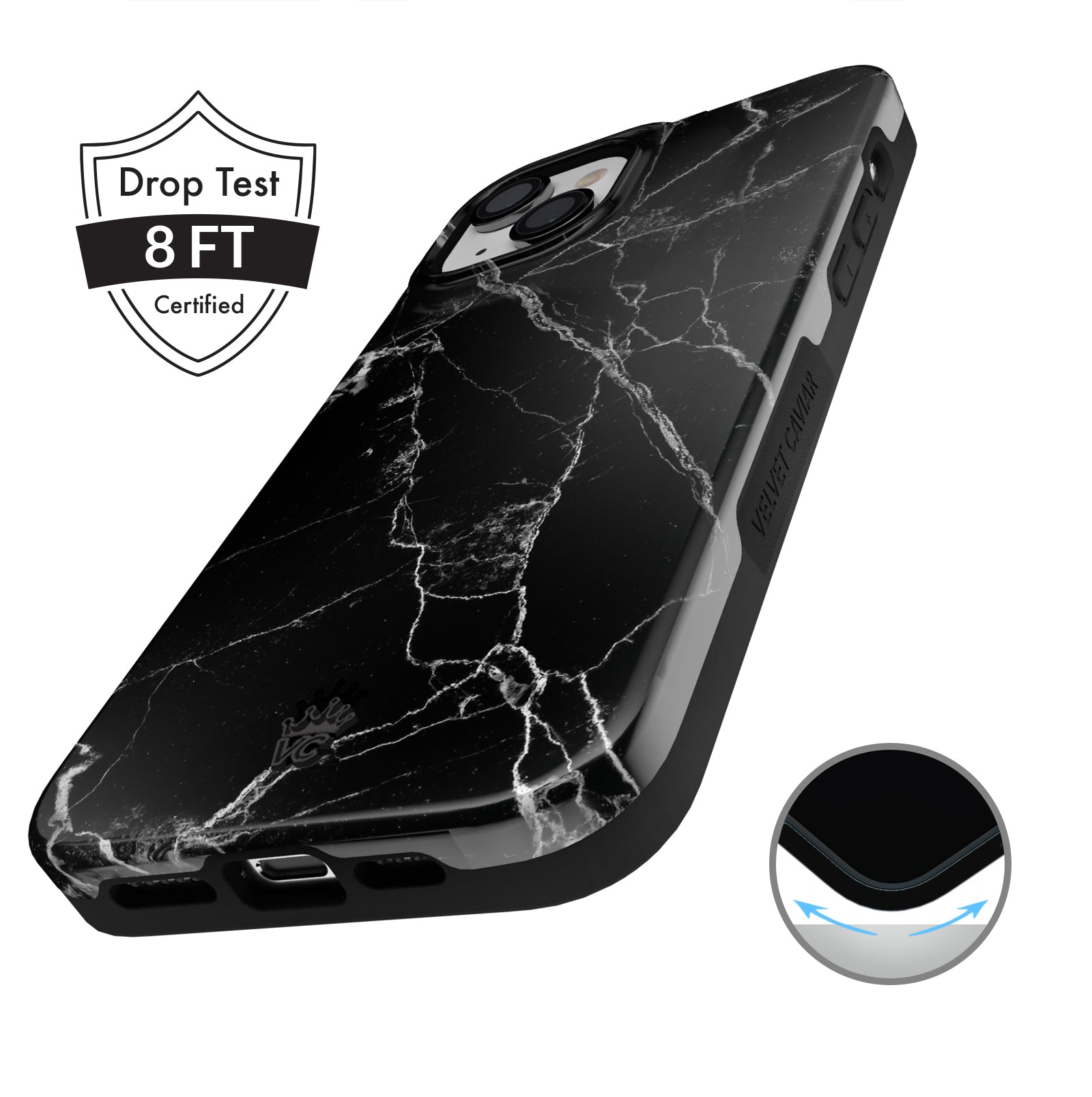 Premium Black Marble iPhone Case - Slim Protective Cover with Anti-Slip Grip | Perfect for Work, Travel & Everyday Use