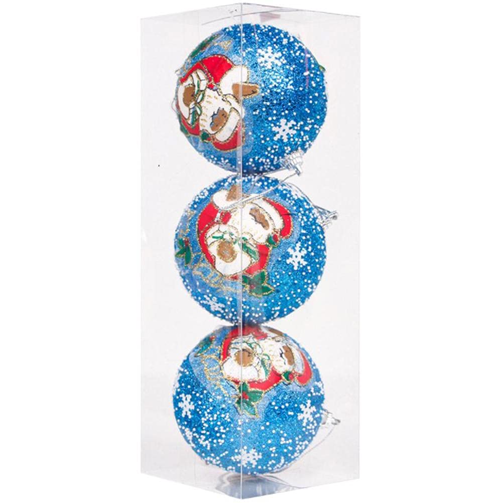 3Pcs Christmas Ball Ornaments - Xmas Tree Hanging Decorations, Foam Holiday Baubles for Christmas Tree, Wedding & Party Decor | Perfect for Home, Office, and Holiday Festive Decorating