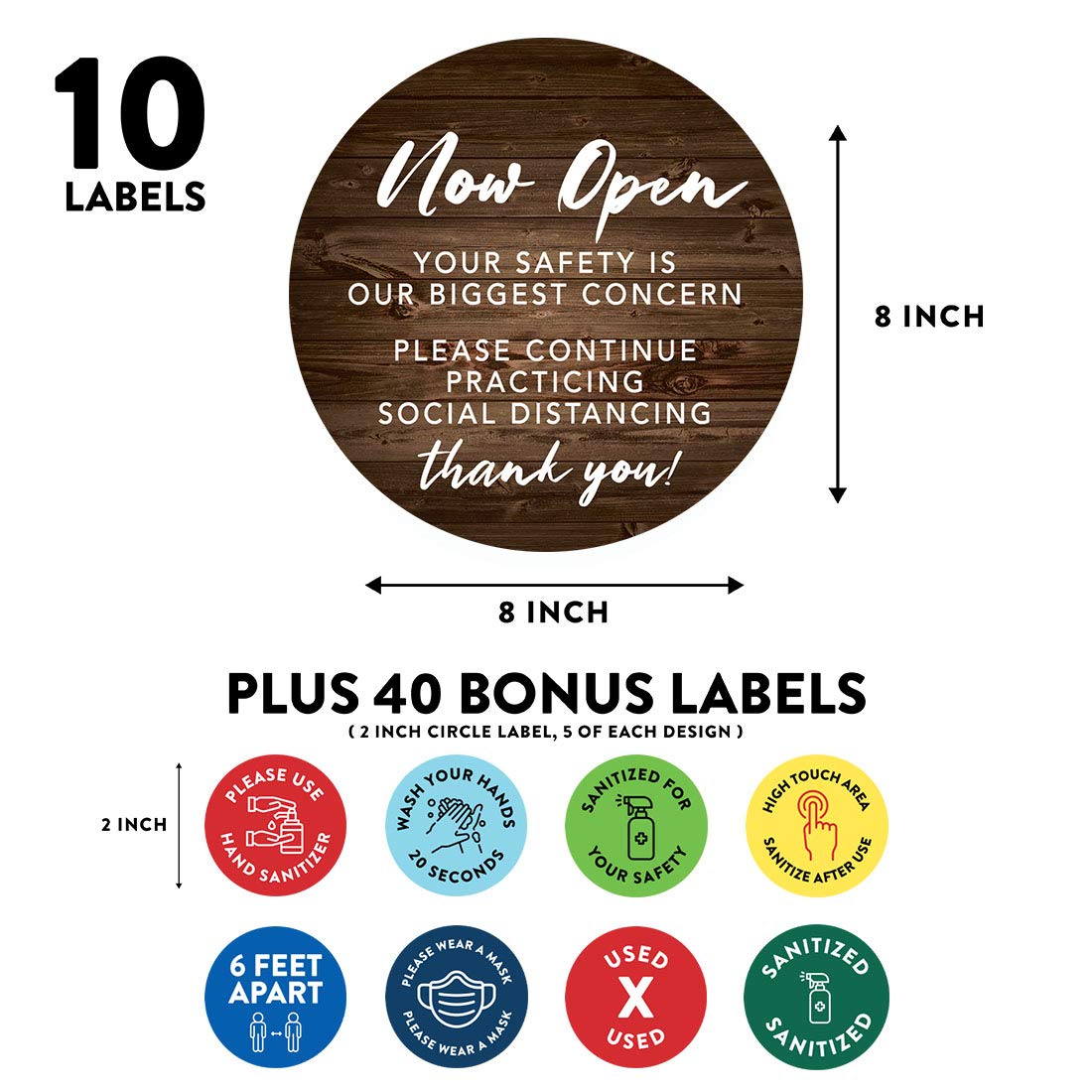 50-Pack Social Distancing Business Signs - 10pc 8