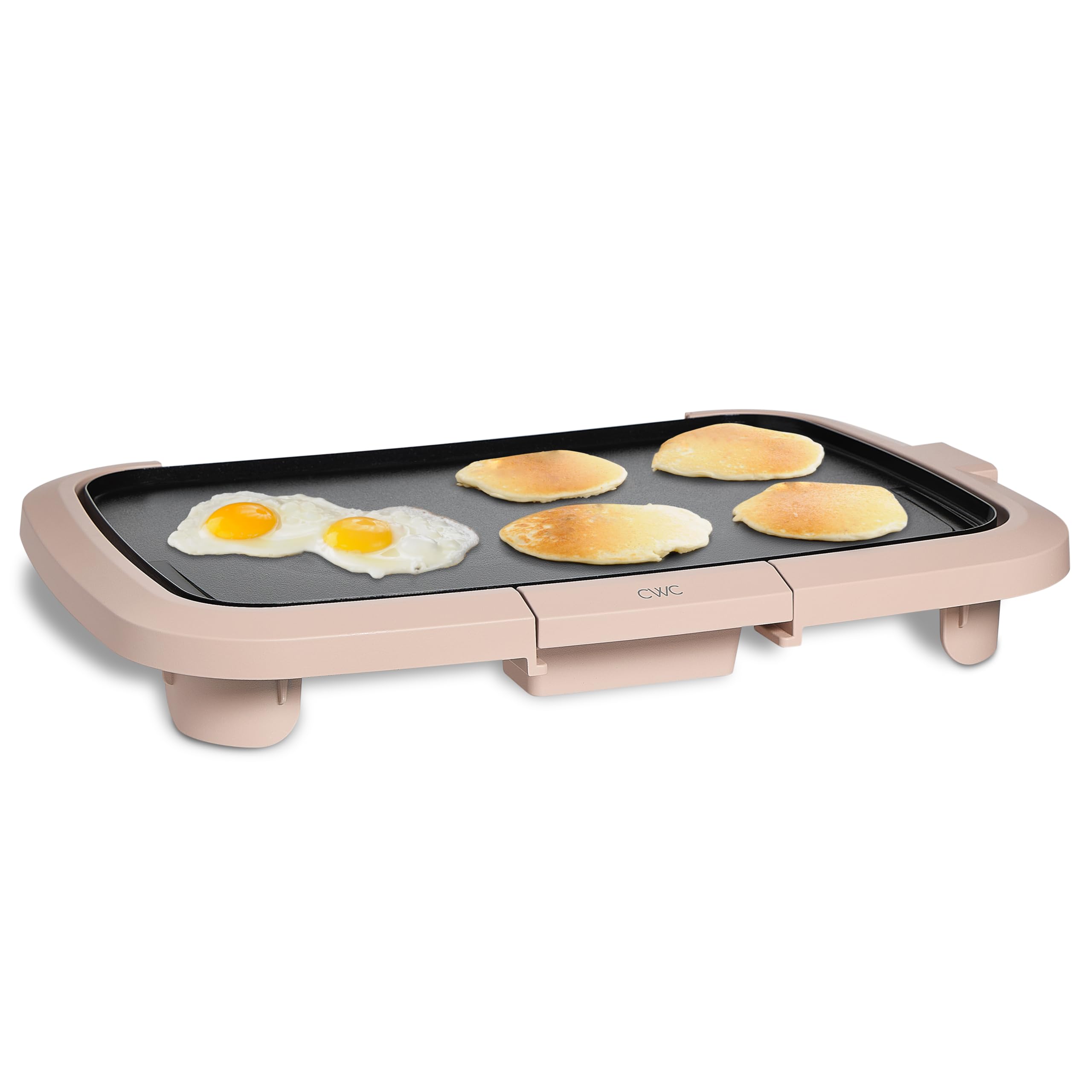 1200W Electric Griddle with Nonstick Surface - Perfect for Pancakes, Burgers, Eggs & More | Removable Temp Control & Slide-Out Drip Tray | 10