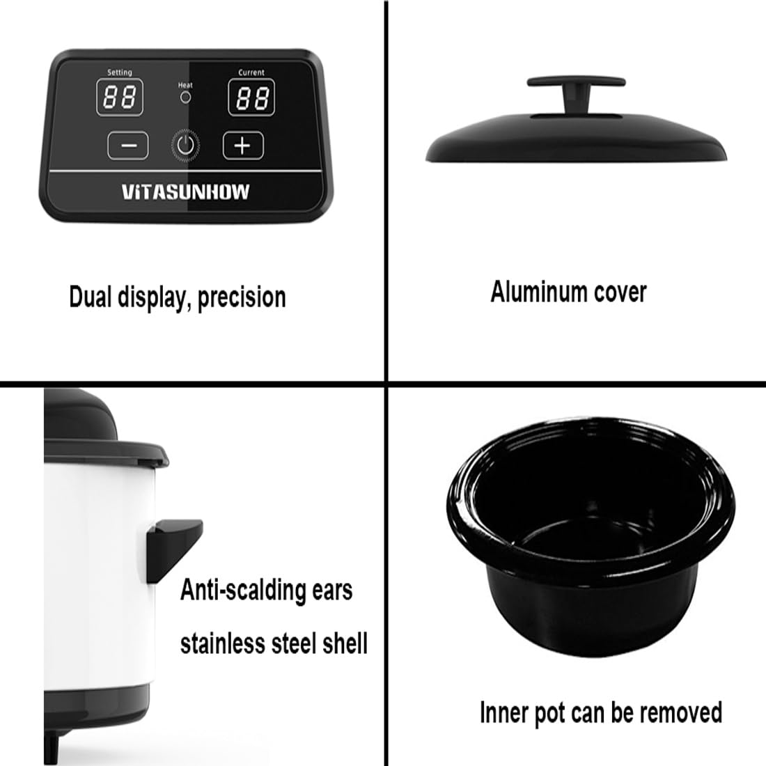 Hot Stone Massage Warmer - 6 Quart Adjustable Temperature Control Heating Device for Spa & Therapy (KA-6QD) | Perfect for Professional Massage, Relaxation & Pain Relief