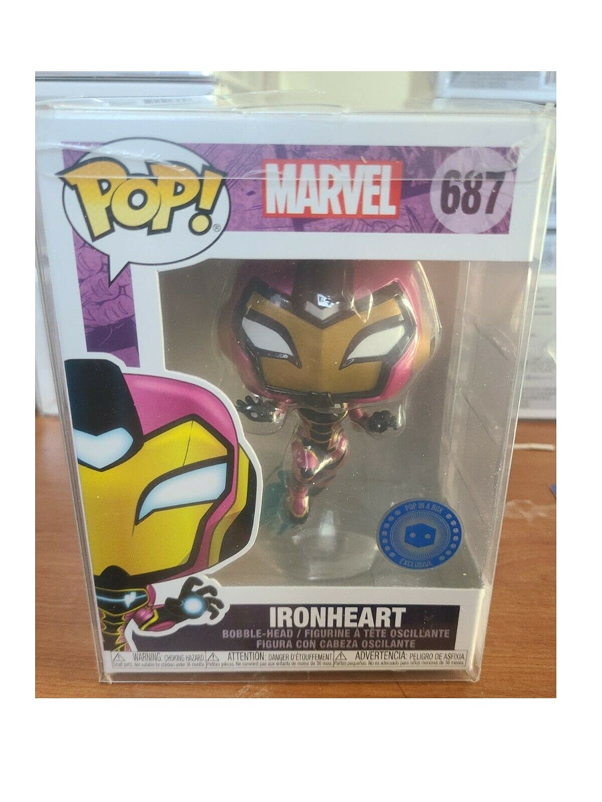 Funko Pop! Marvel Iron Man Ironheart #687 Exclusive Vinyl Collectible Figure with Pop Protector Case – Perfect for Display, Gifts & Marvel Collections