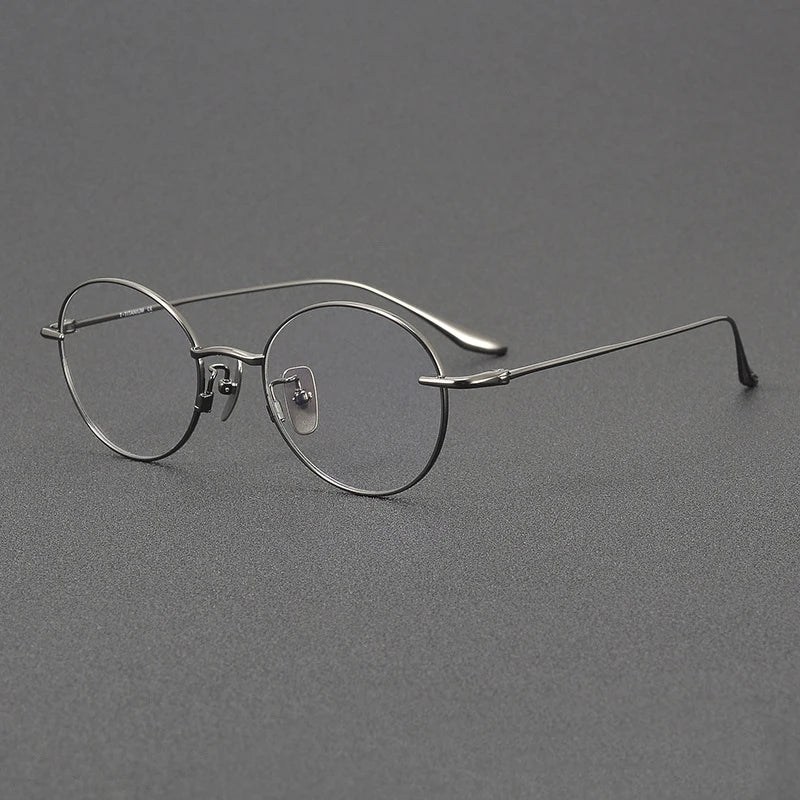 Stylish Black Titanium Full Rim Oval Round Eyeglasses for Women - Lightweight & Durable Frame for Work, Reading & Everyday Fashion